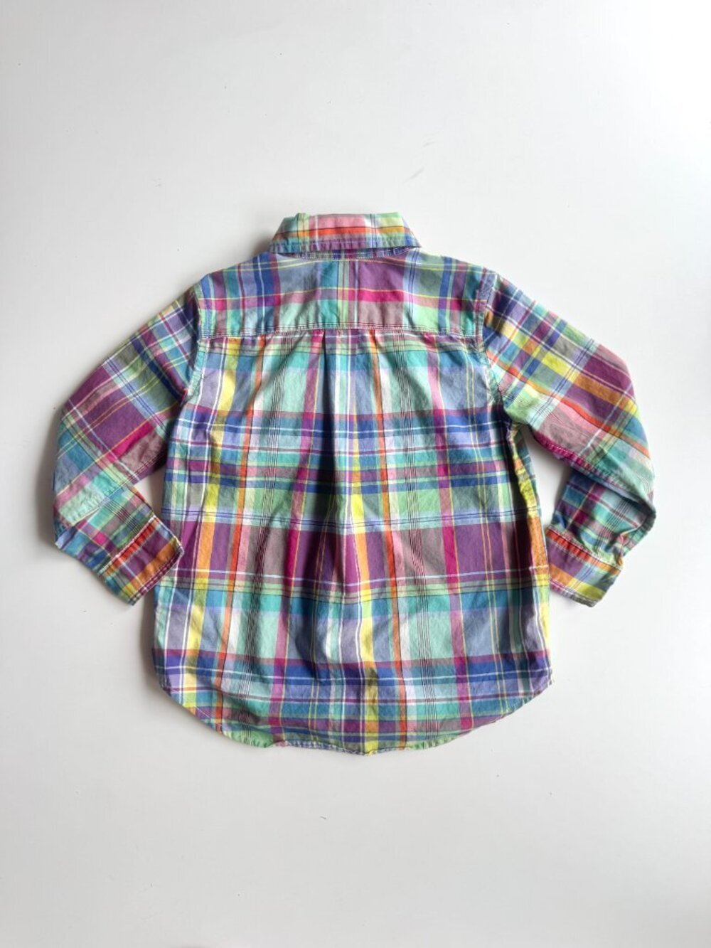Boys' RALPH LAUREN Madras Plaid Cotton Poplin Button Up Shirt, Size 4 - Picture 3 of 8